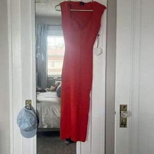 New maternity orange midi dress